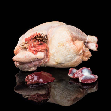 Poulet gros coupé en deux