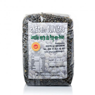 Lentilles vertes du Puy AOC 500 g